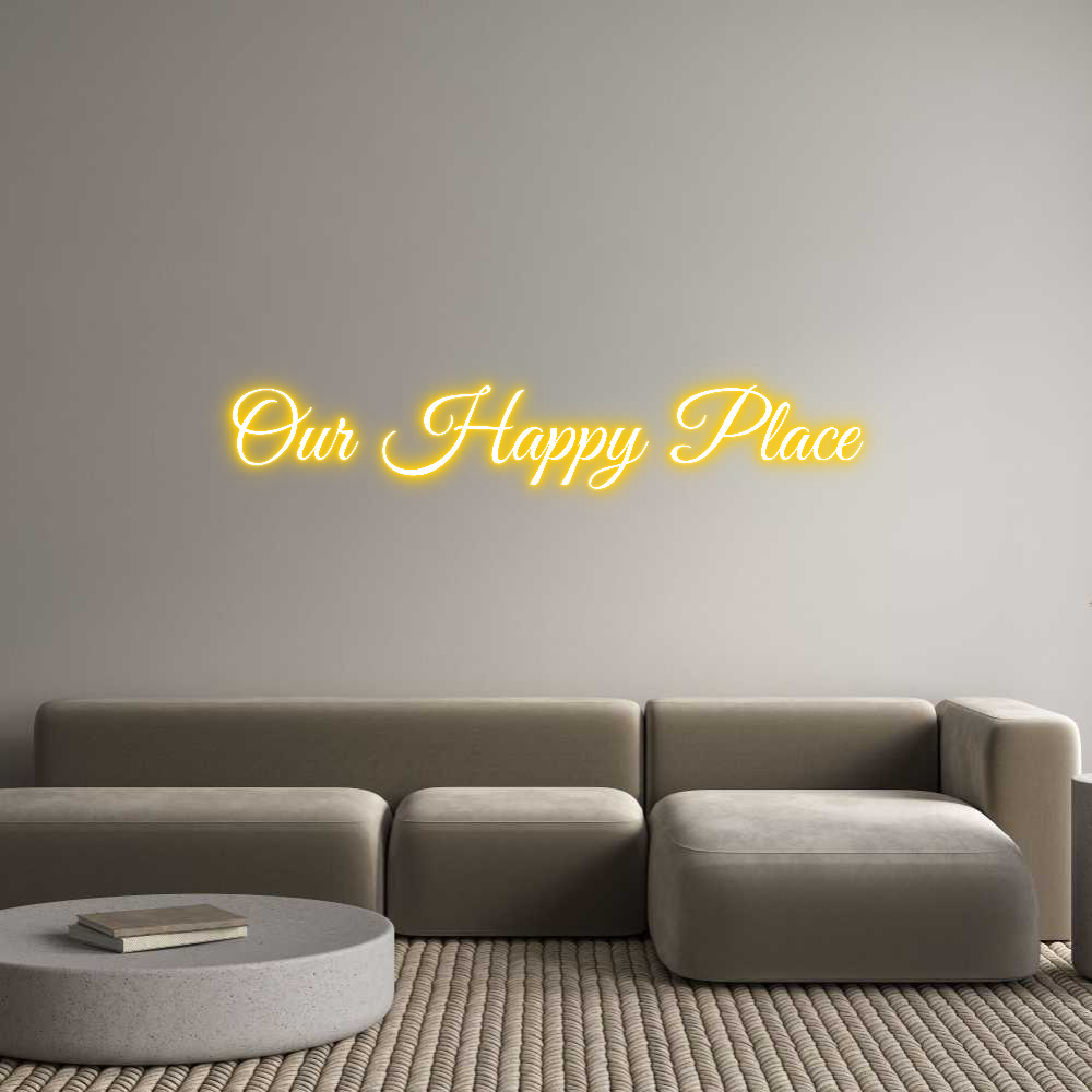 Custom Neon Text - Our Happy Place