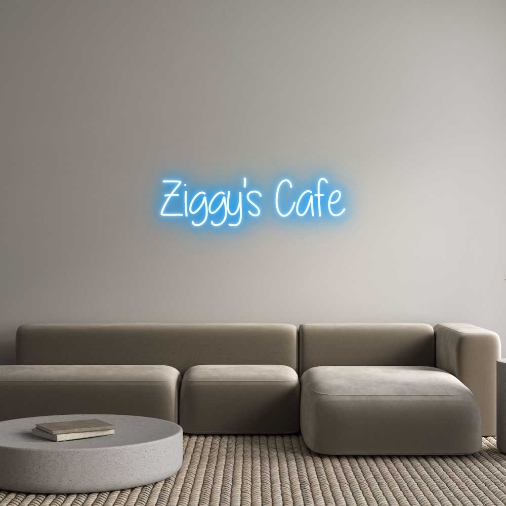 Custom Neon Text - Ziggy's Cafe
