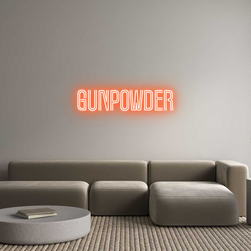 Custom Neon Text - GUNPOWDER