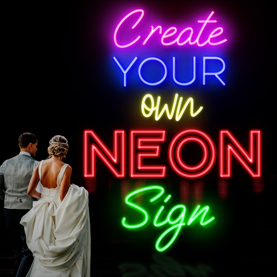 Neon Signs For Weddings - Custom LED Lights - High Quality Personalised Text - 3 Year Warranty