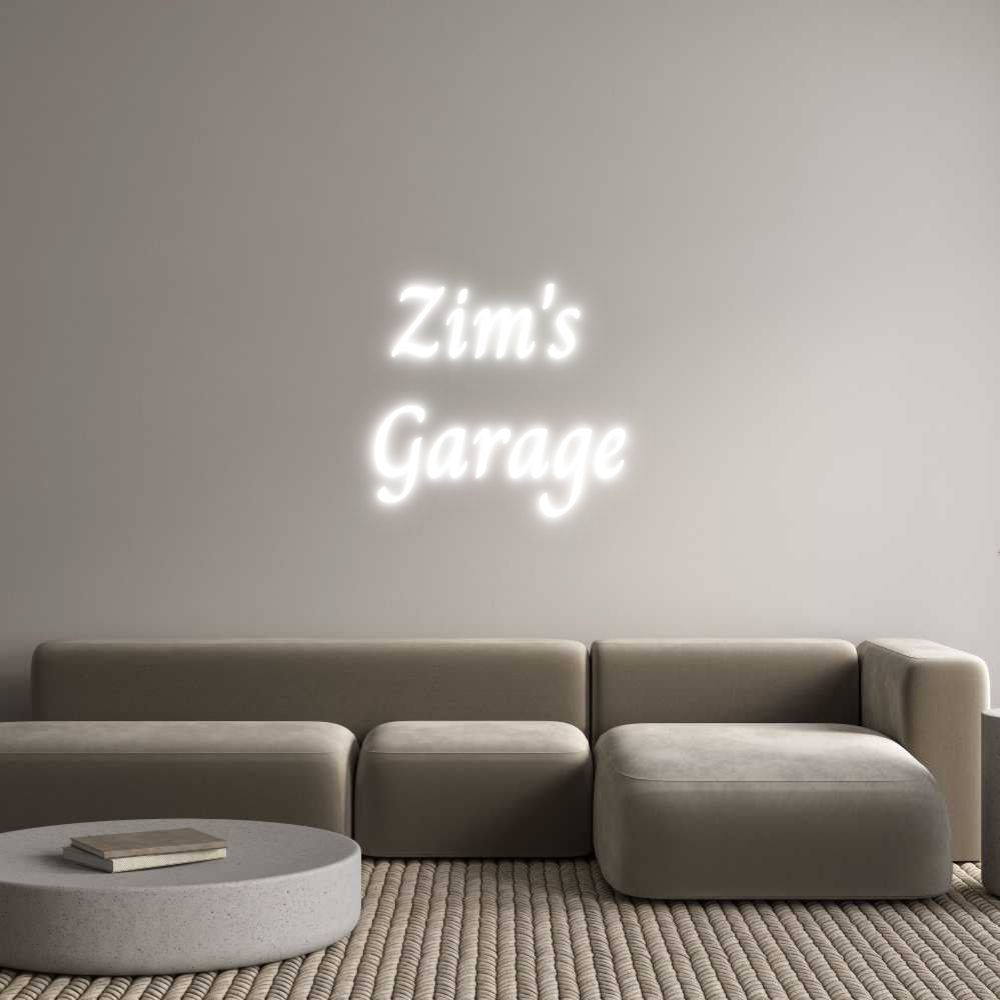 Custom Neon Text - Zim's
Garage