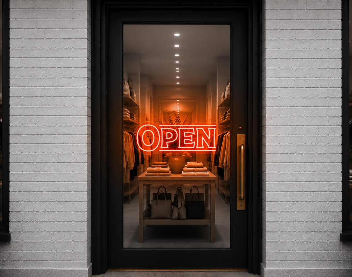 Classic Type Open LED Neon Sign - Orange