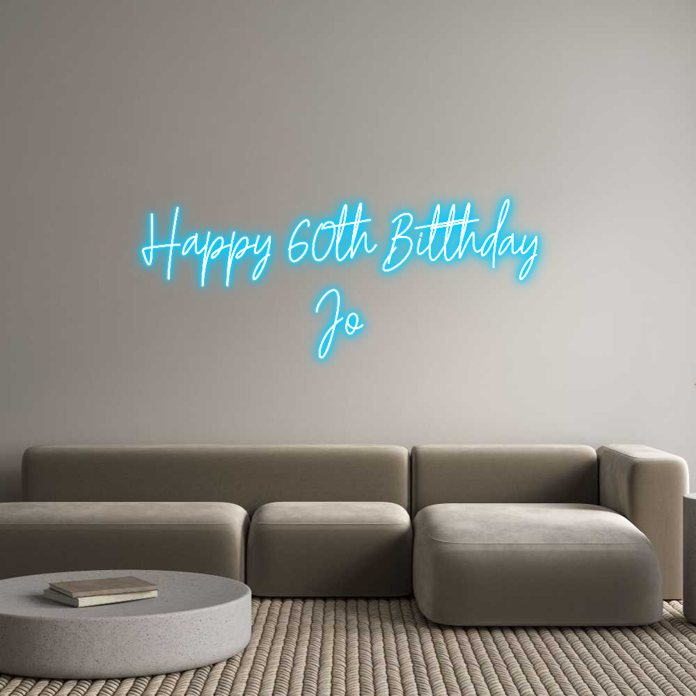 Custom Neon Text - Happy 60th Bi...