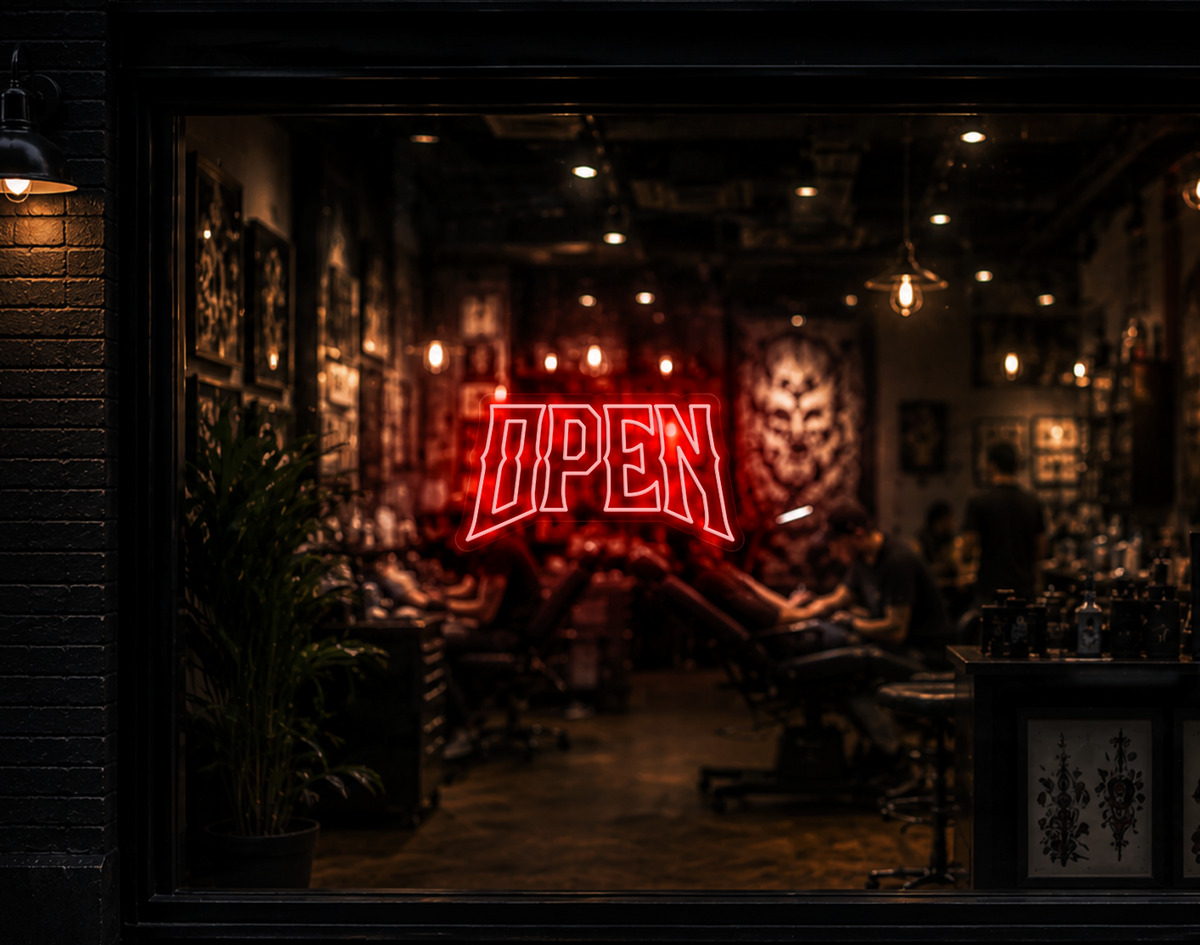 Edgy Type Open LED Neon Sign - Red