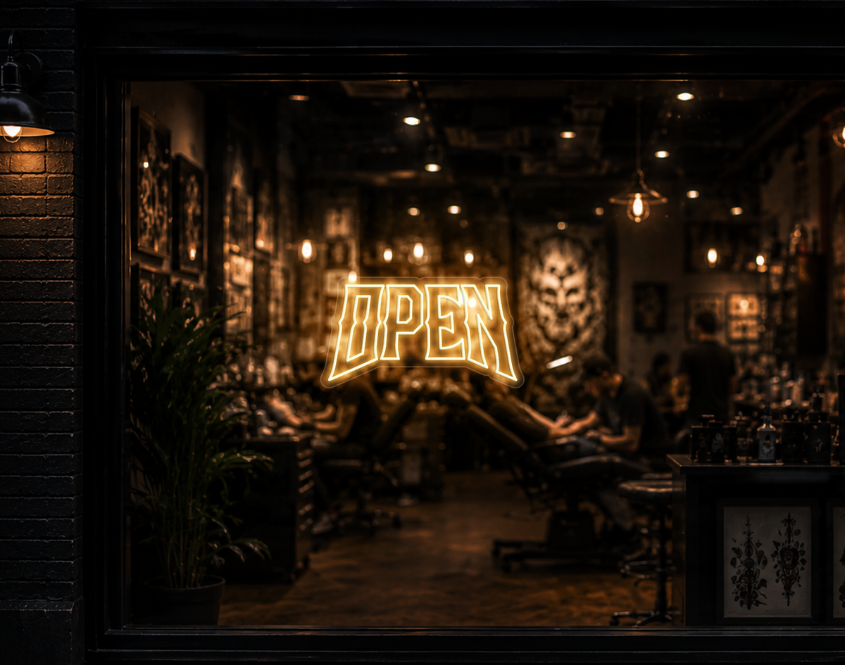Edgy Type Open LED Neon Sign - Warm White
