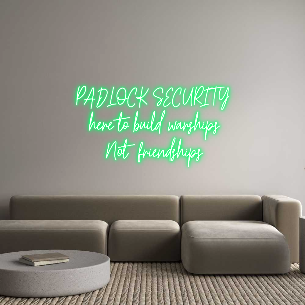 Custom Neon Text - PADLOCK SECUR...