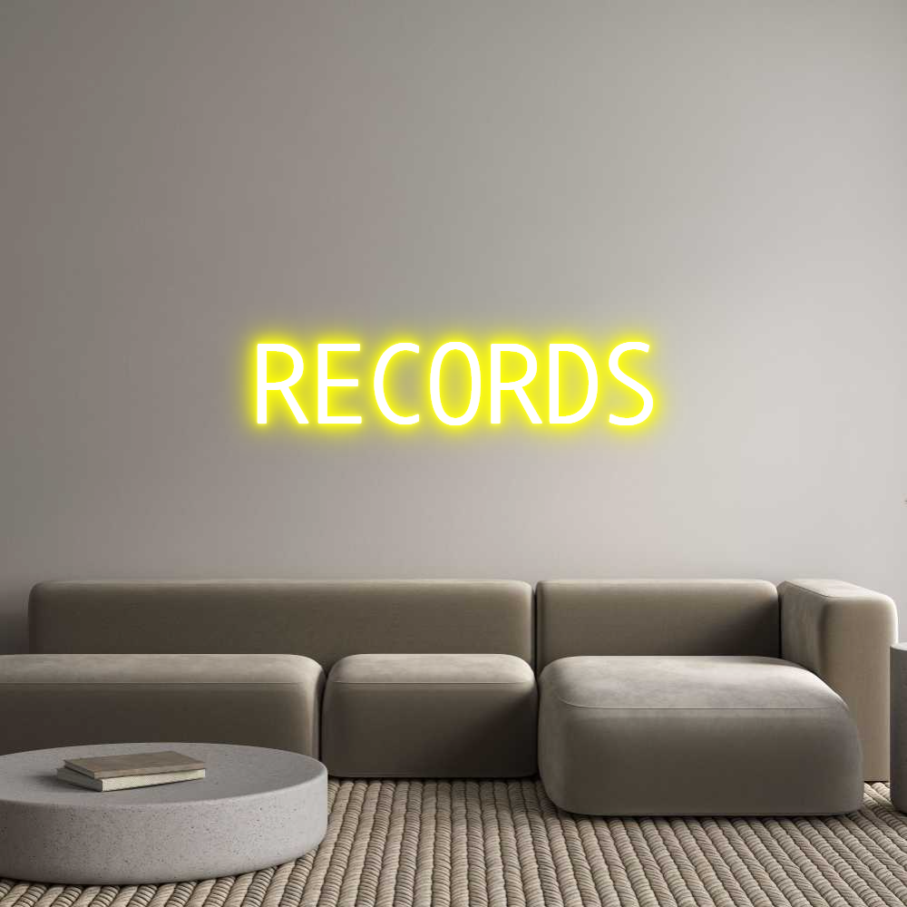 Custom Neon Text - RECORDS
