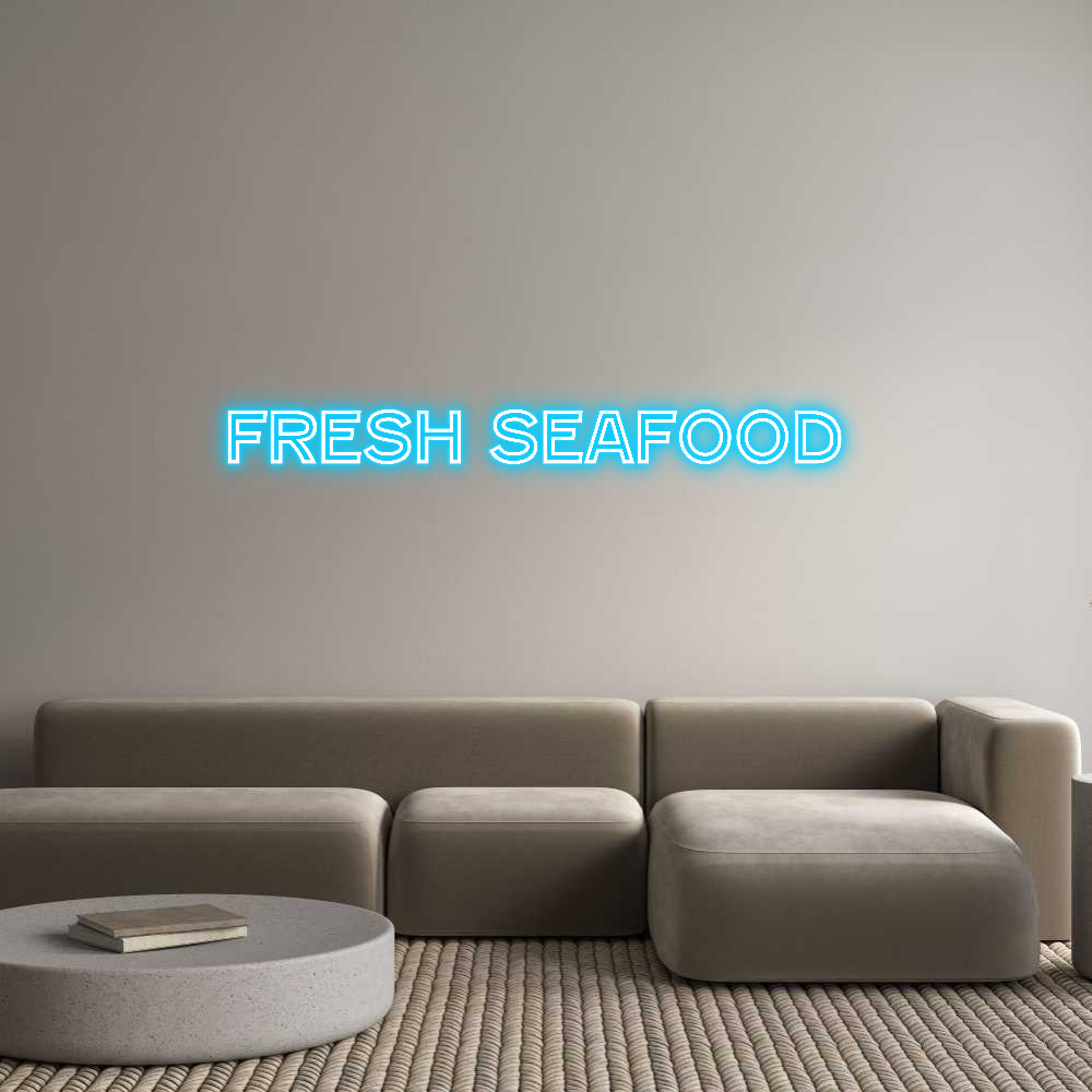 Custom Neon Text - Fresh Seafood