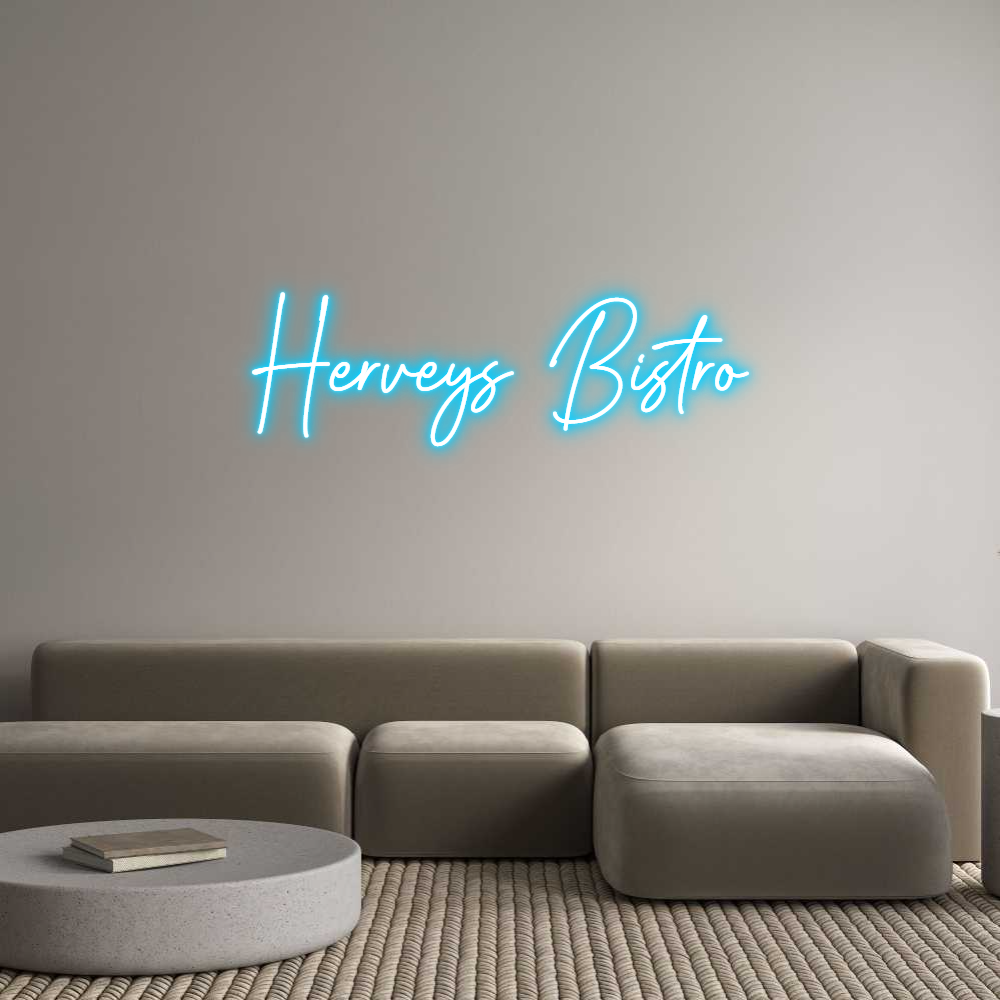 Custom Neon Text - Herveys Bistro