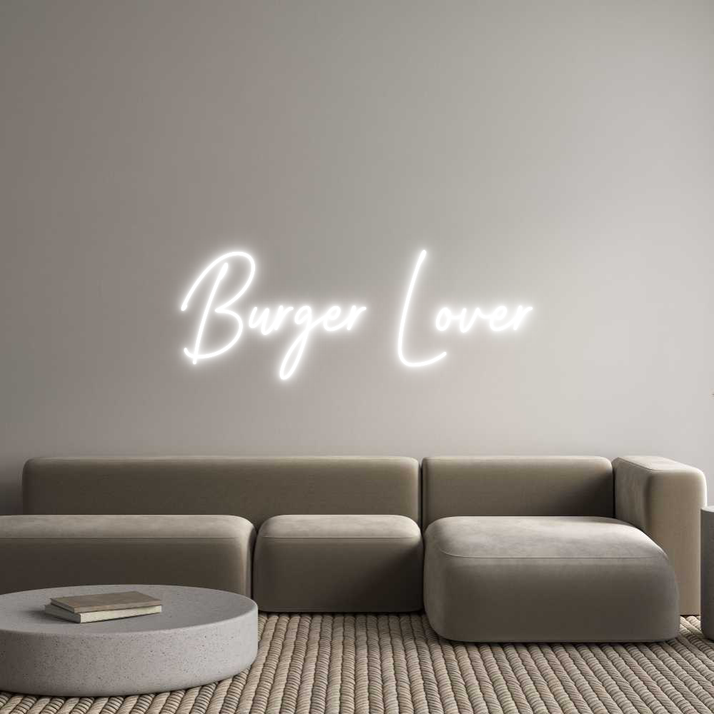 Custom Neon Text - Burger Lover