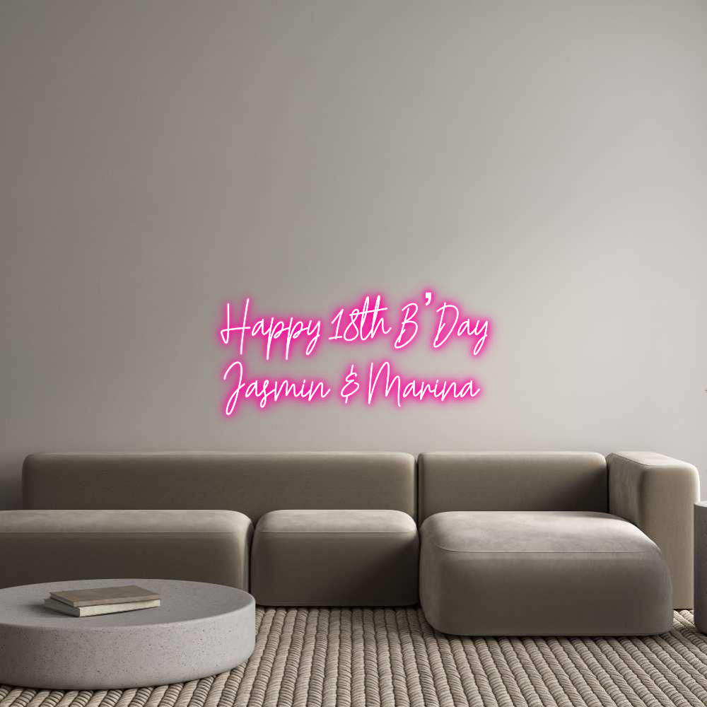 Custom Neon Text - Happy 18th B’...