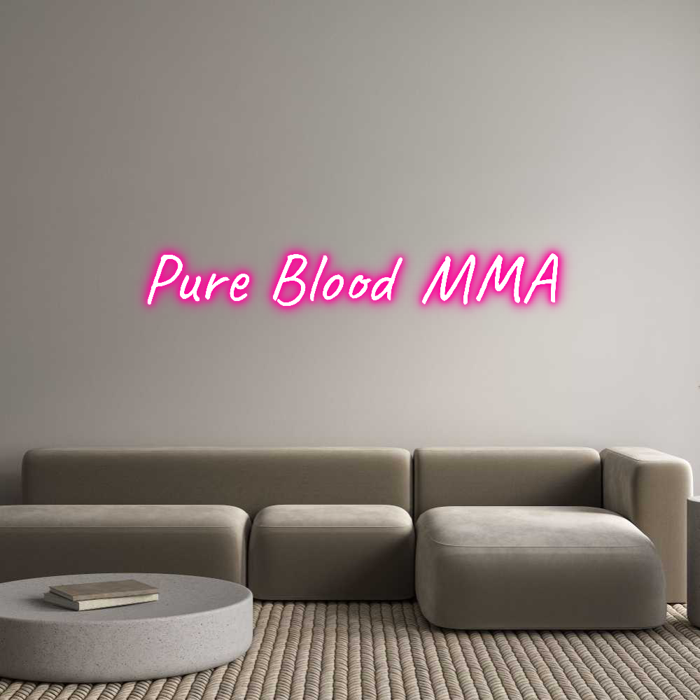 Custom Neon Text - Pure Blood MMA