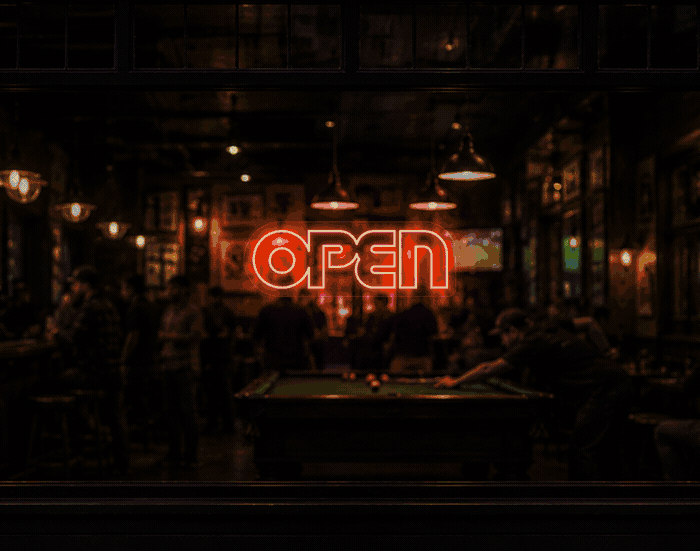 Retro Type Open LED Neon Sign - Full Colour Spectrum