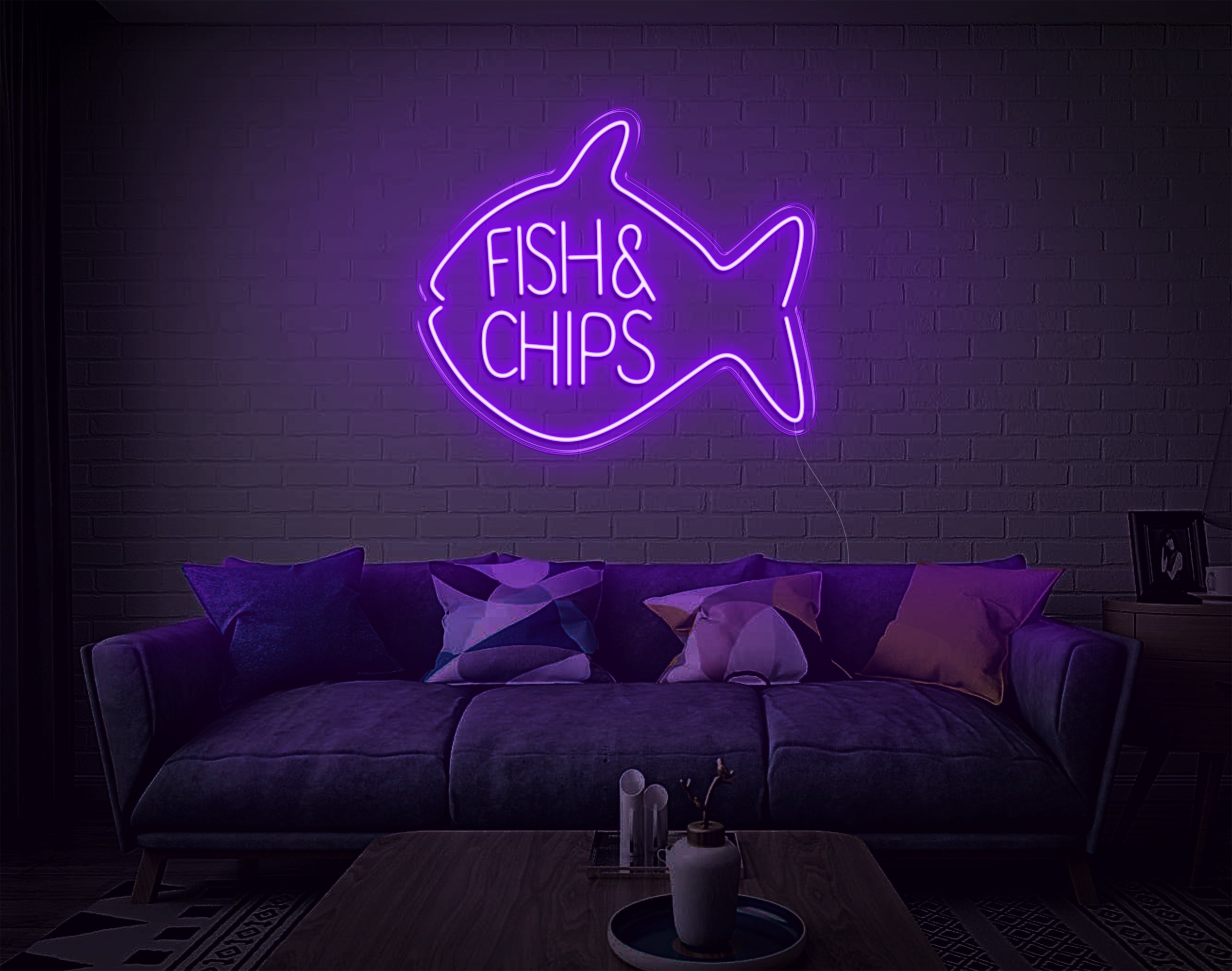Fish & Chips LED Neon Sign