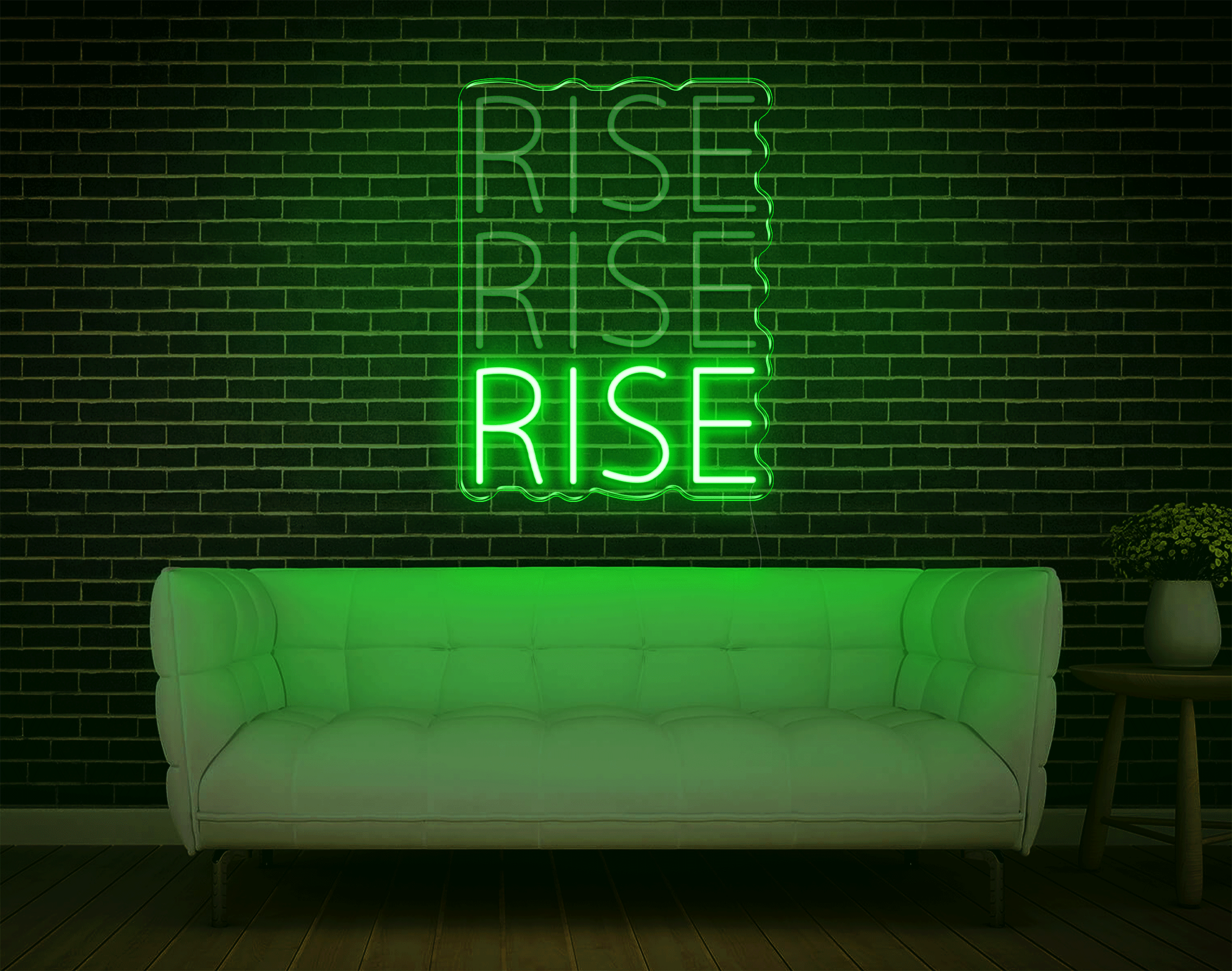 RISE RISE RISE LED Neon Sign