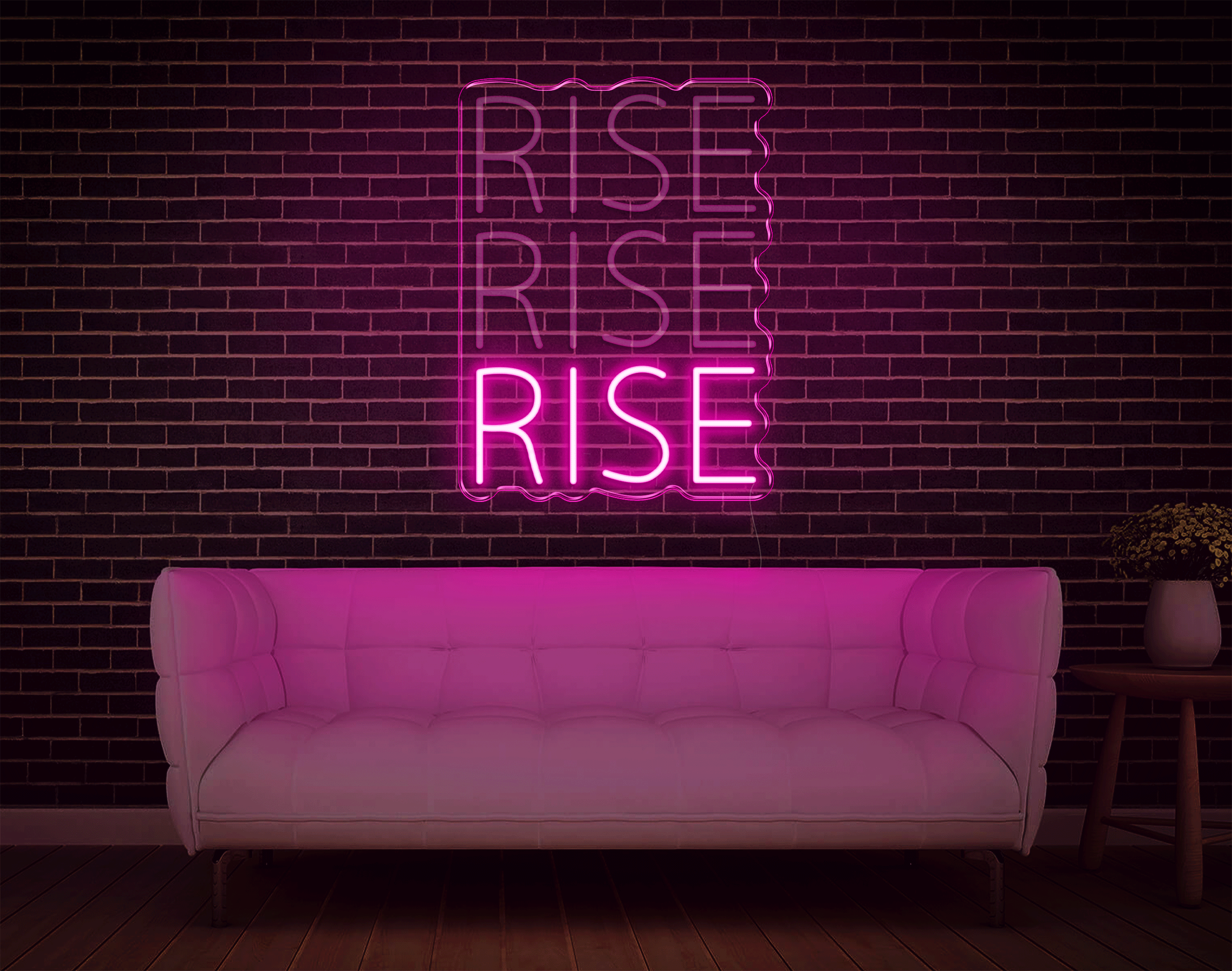 RISE RISE RISE LED Neon Sign