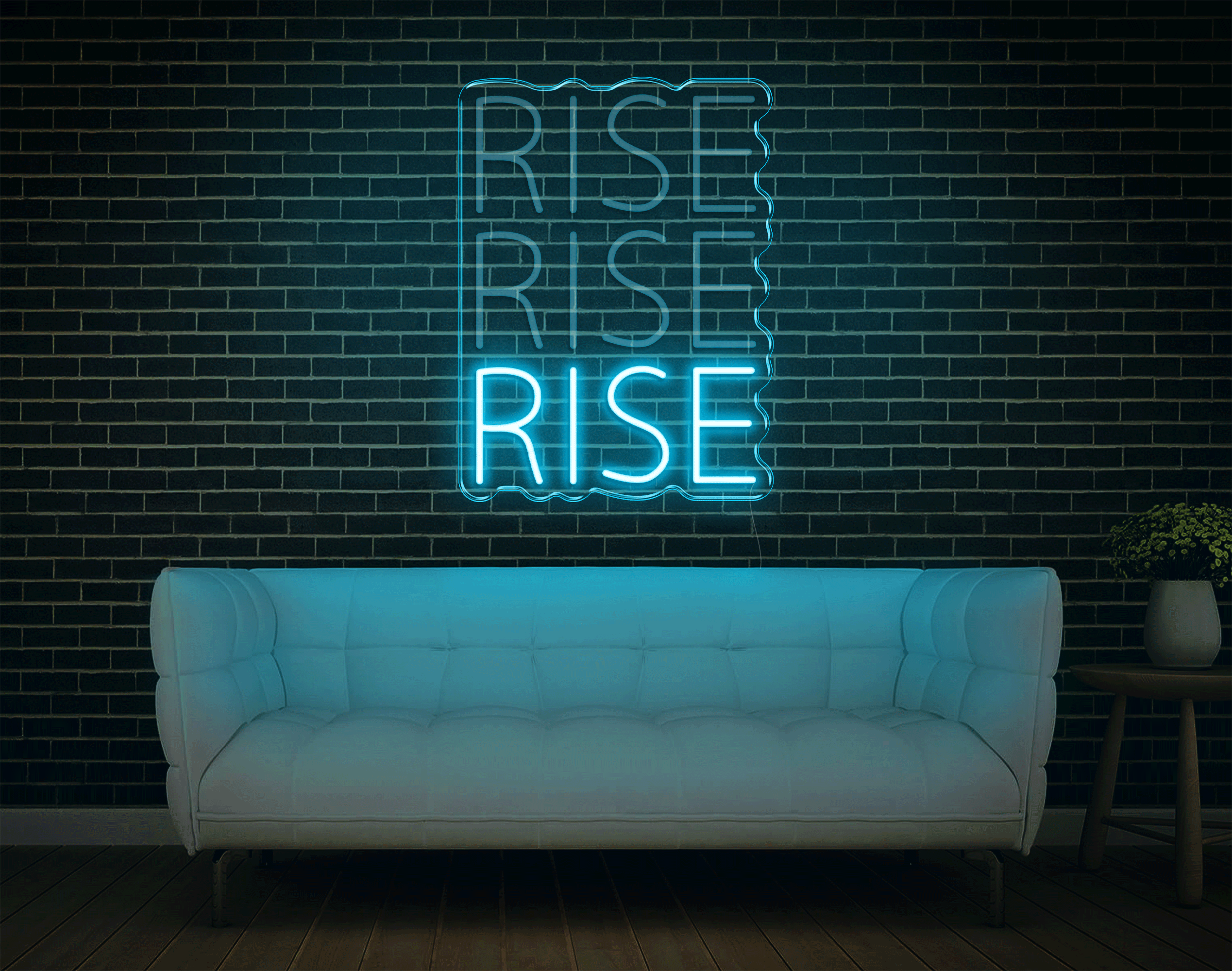 RISE RISE RISE LED Neon Sign
