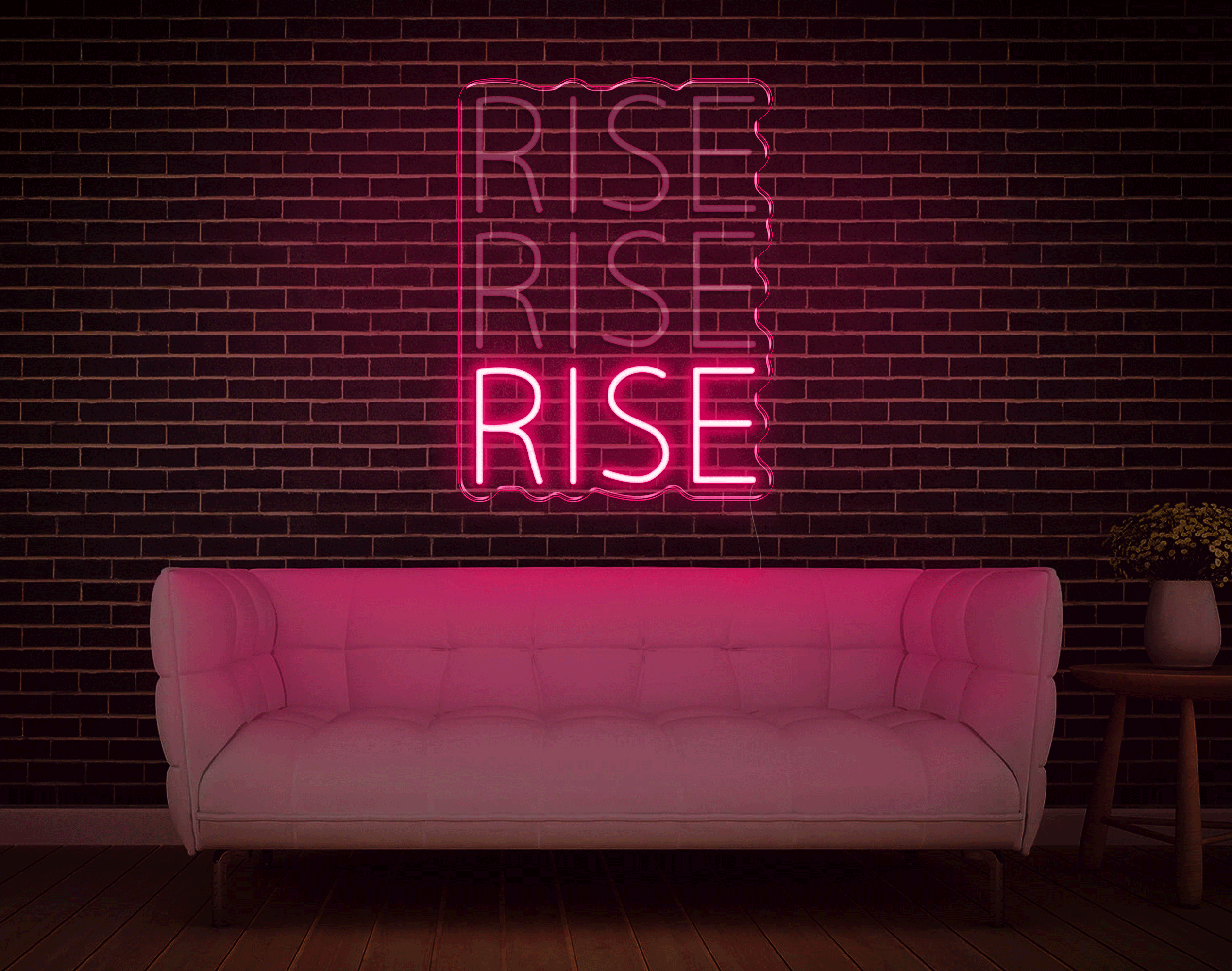 RISE RISE RISE LED Neon Sign
