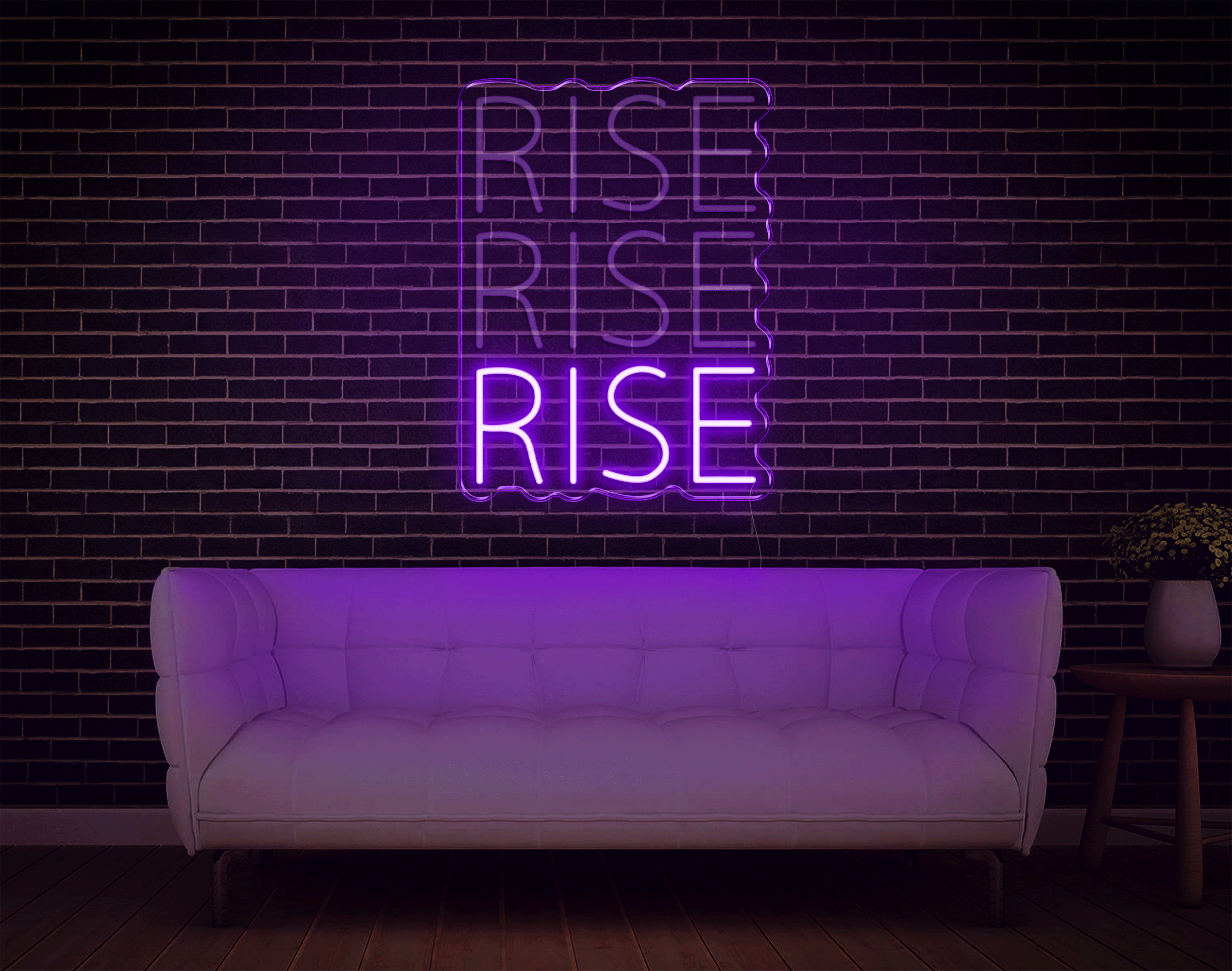 RISE RISE RISE LED Neon Sign