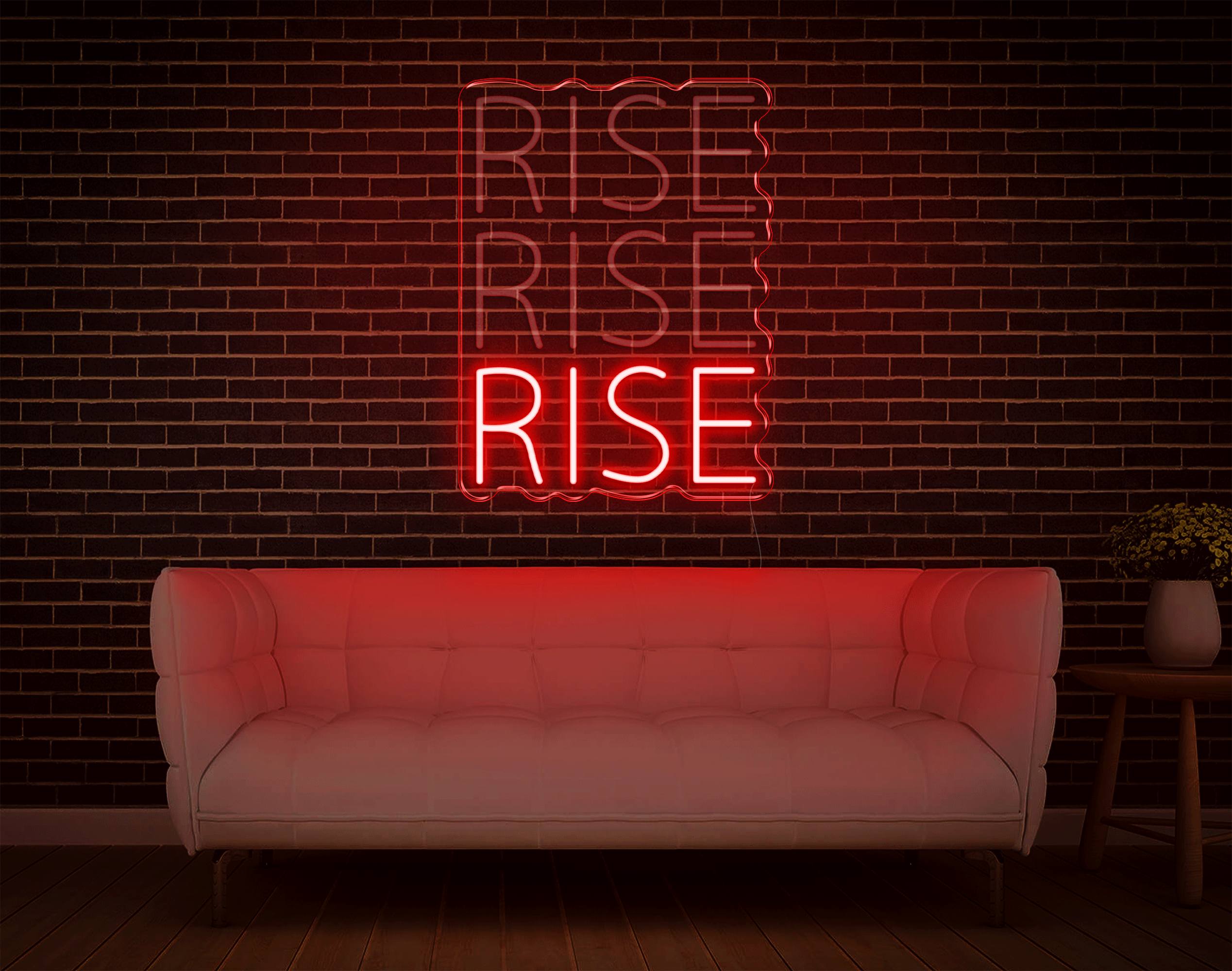 RISE RISE RISE LED Neon Sign