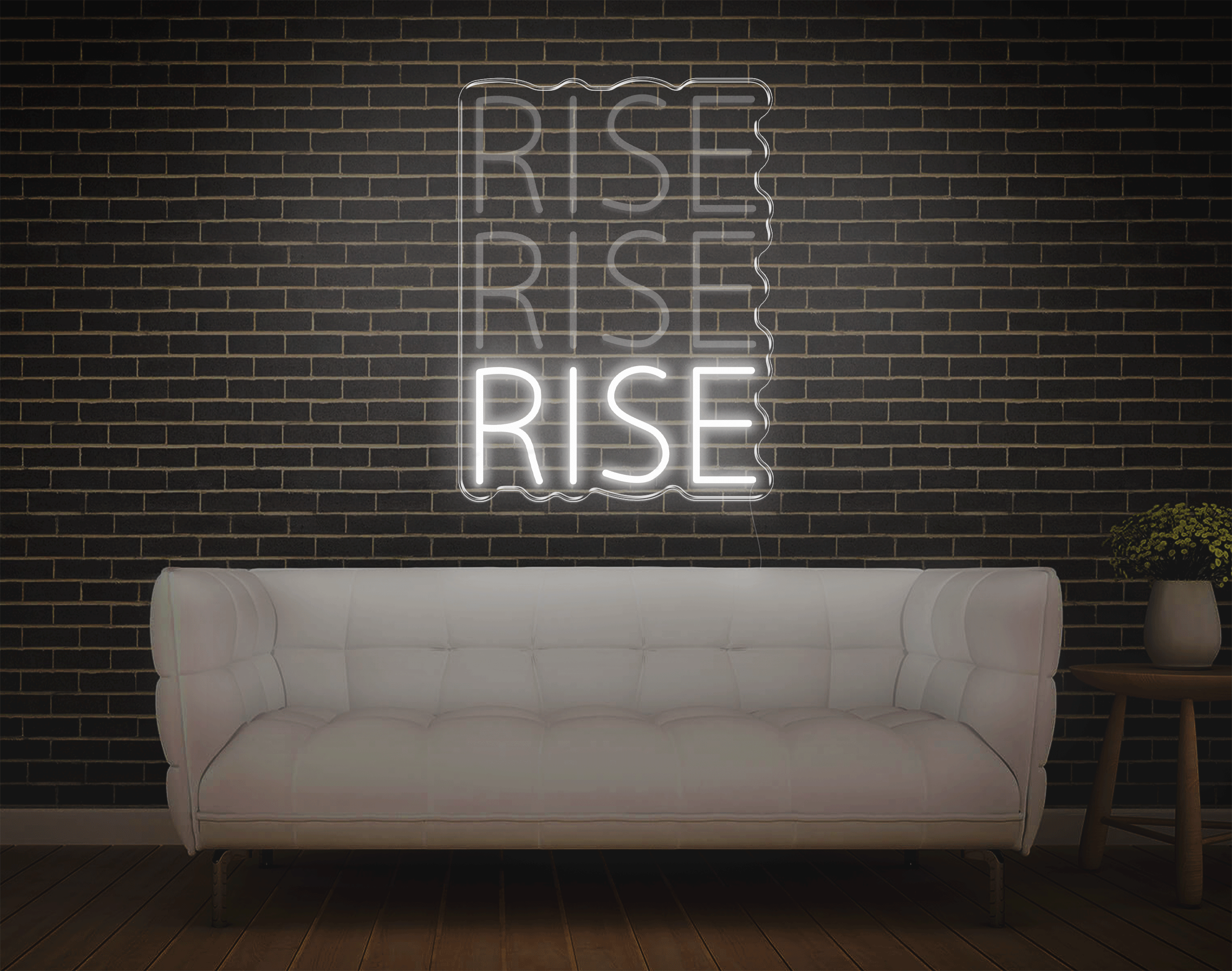 RISE RISE RISE LED Neon Sign