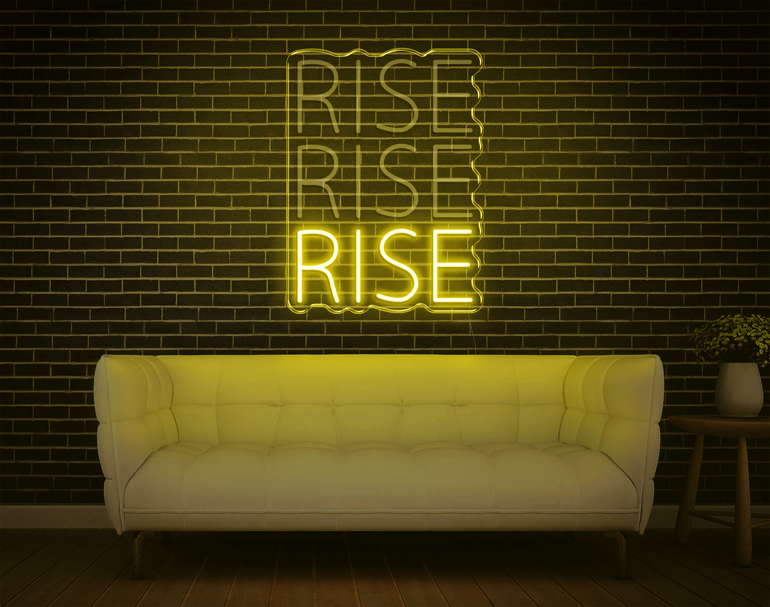 RISE RISE RISE LED Neon Sign