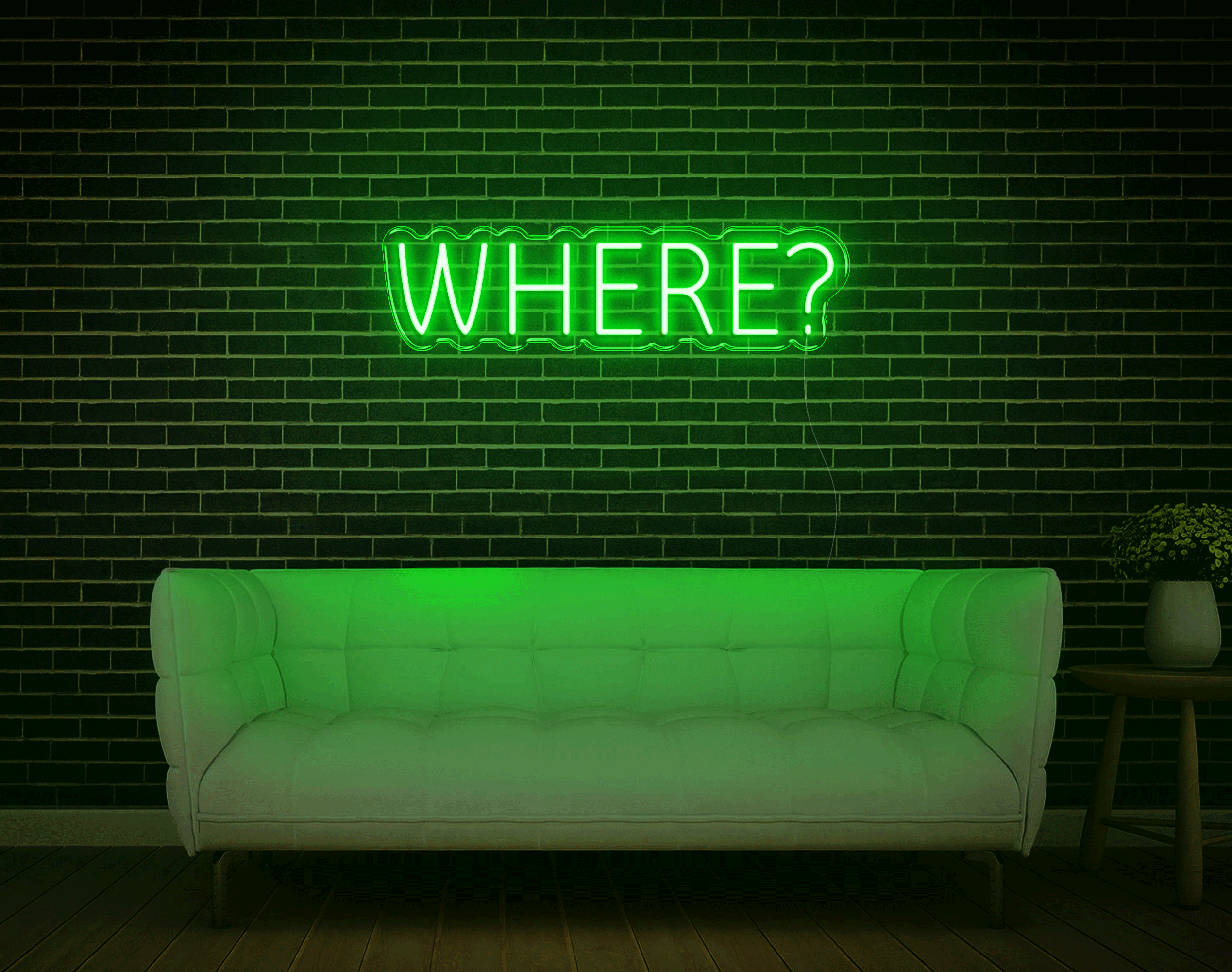 Where/ Here LED Neon Sign