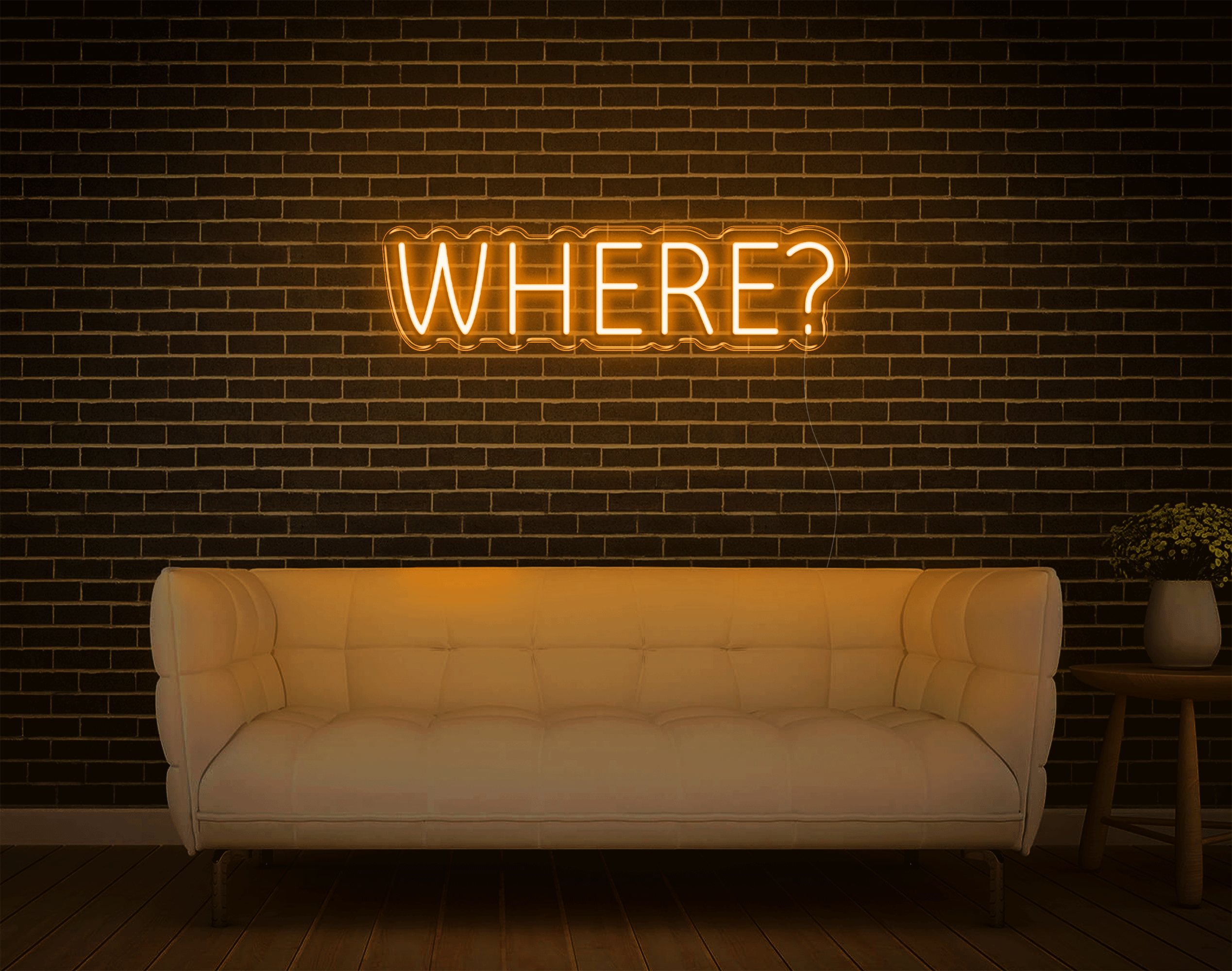 Where/ Here LED Neon Sign