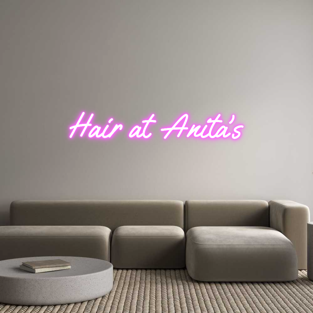 Custom Neon Text - Hair at Anita's