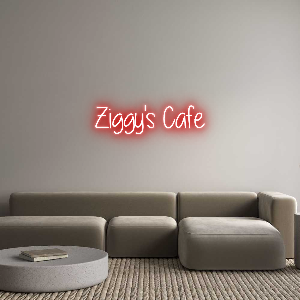Custom Neon Text- Ziggy's Cafe