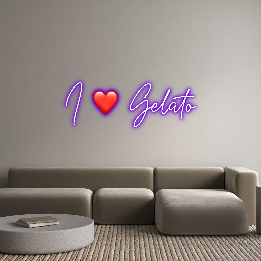 Custom Neon Text - I ❤️ Gelato