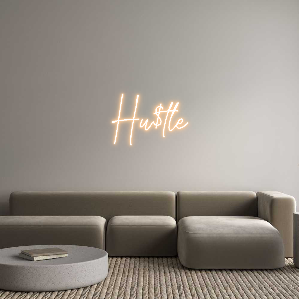 Custom Neon Text - Hu$tle