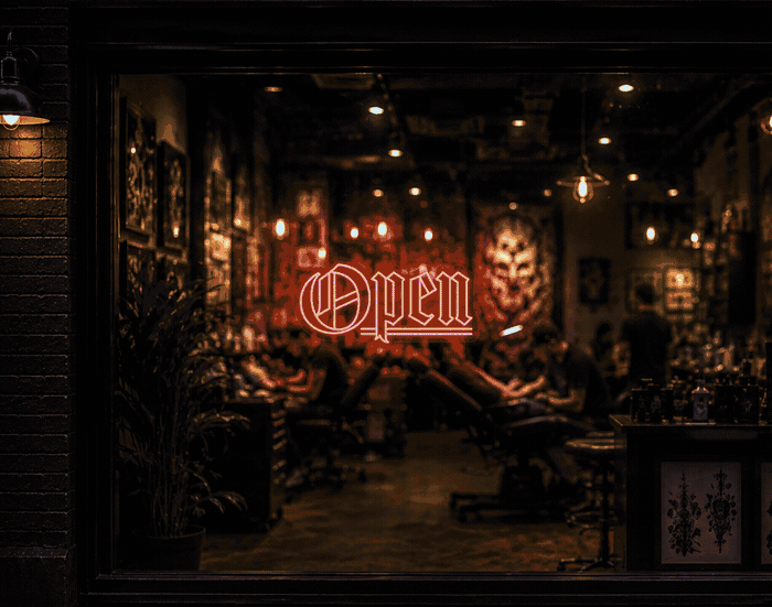 Blackletter Open LED Neon Sign - Full Colour Spectrum