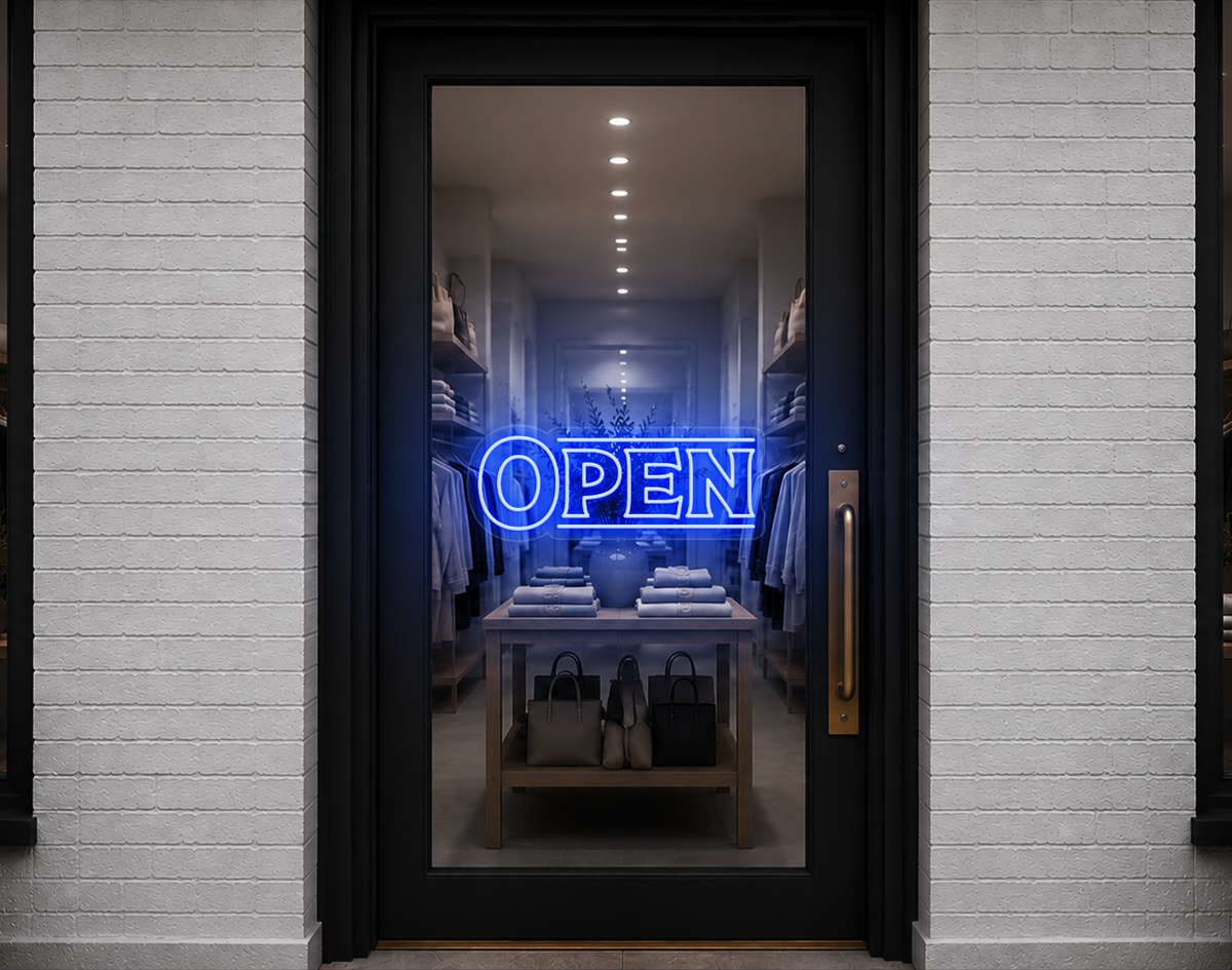 Classic Type Open LED Neon Sign - Baby Blue