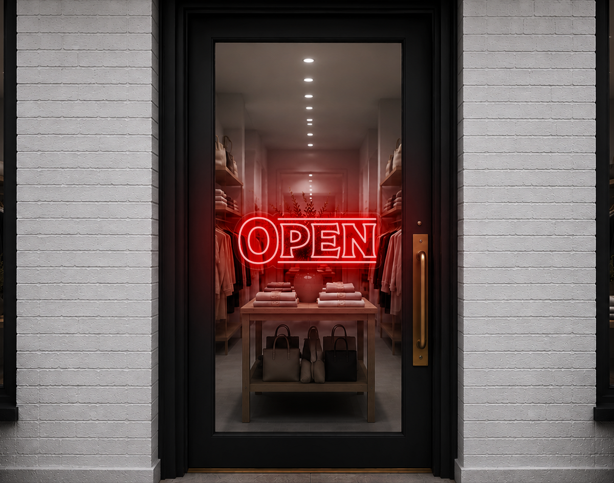 Classic Type Open LED Neon Sign - Red