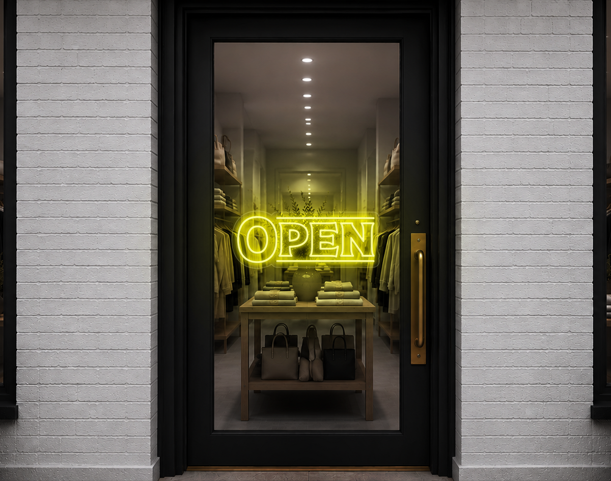 Classic Type Open LED Neon Sign - Yellow