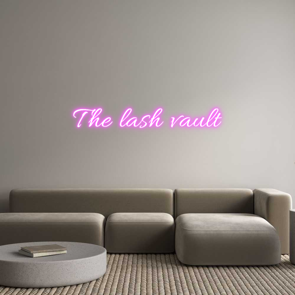 Custom Neon Text - The lash vault