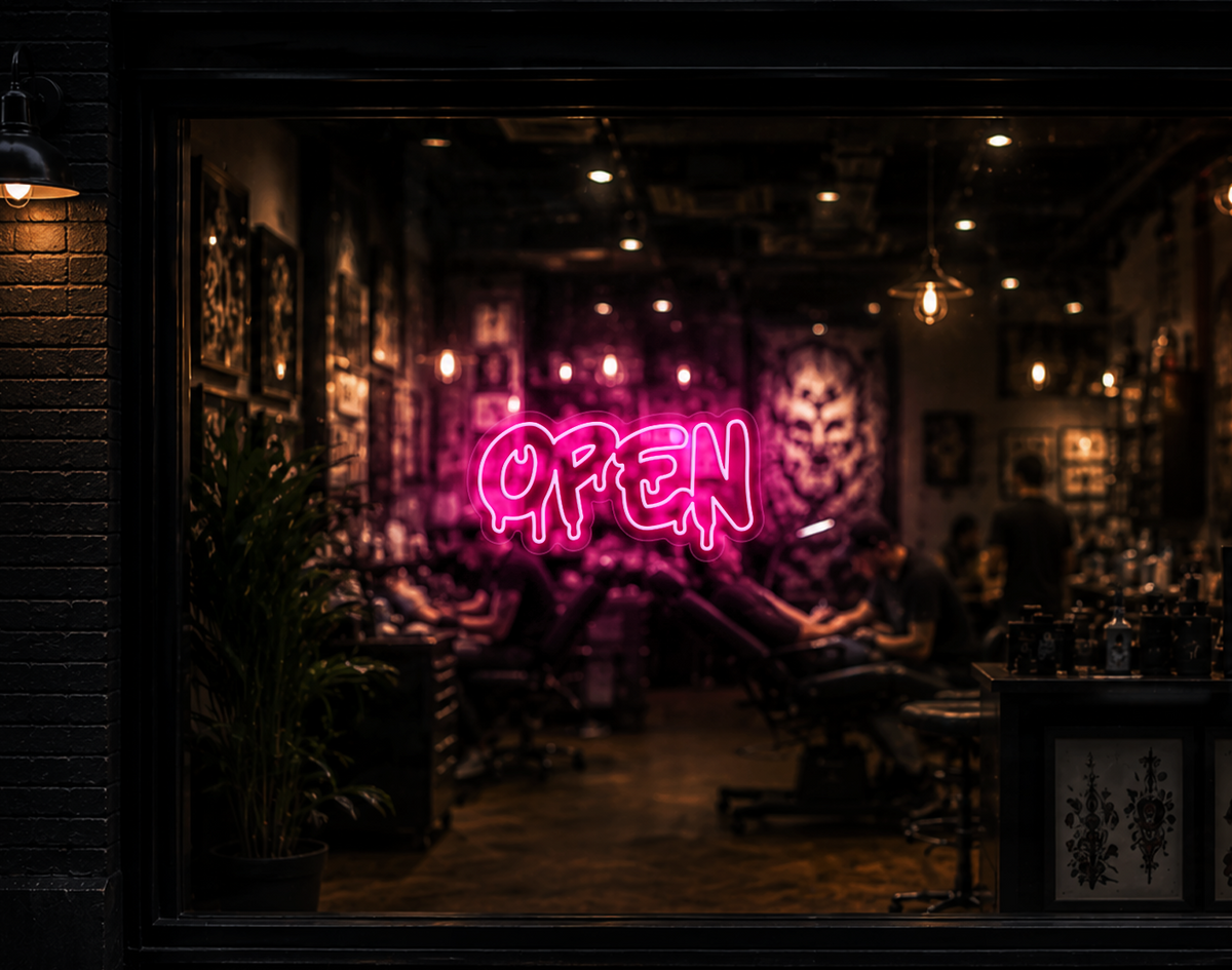 Graff Type Open LED Neon Sign - Light Pink