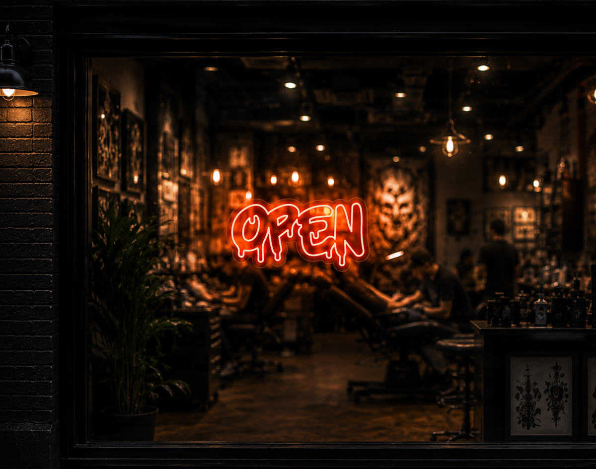 Graff Type Open LED Neon Sign - Orange
