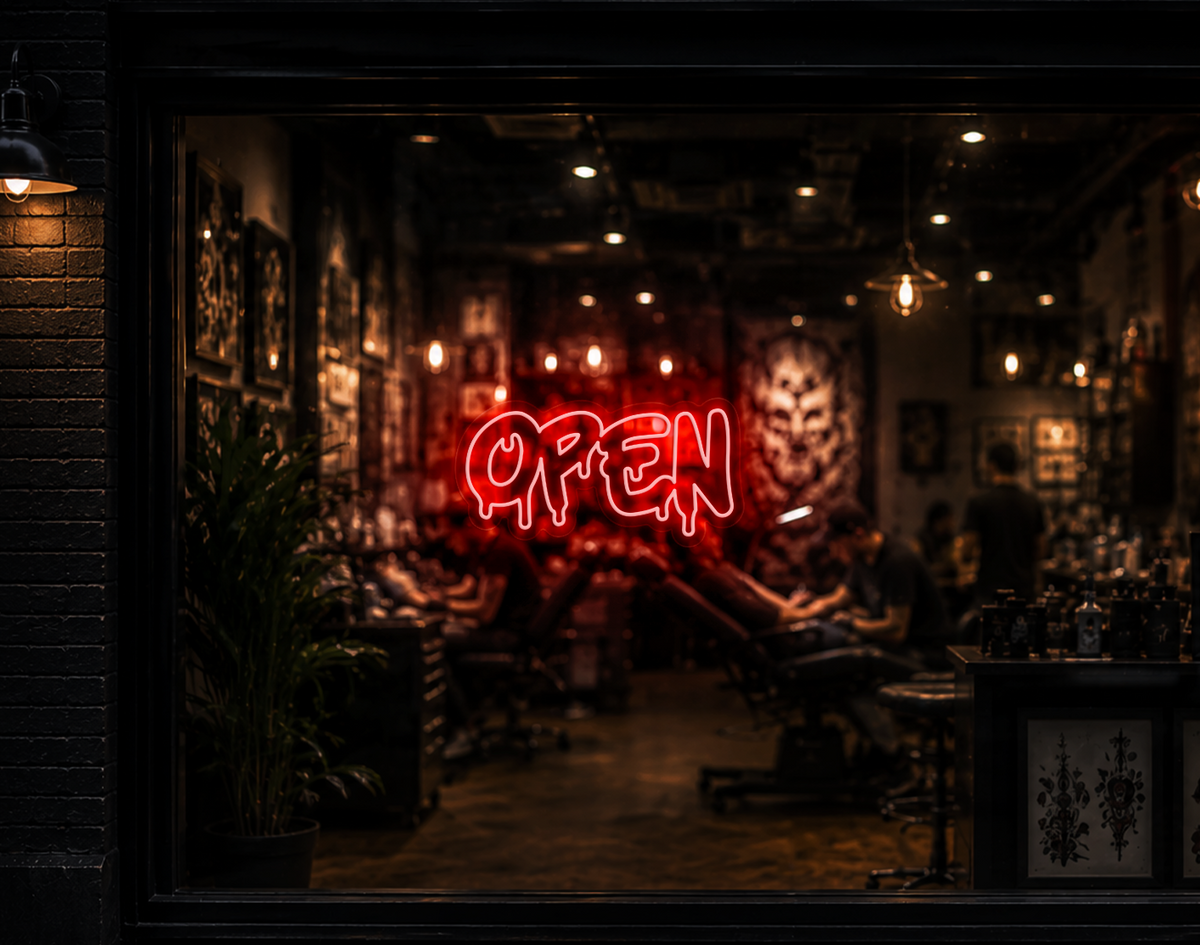 Graff Type Open LED Neon Sign - Red