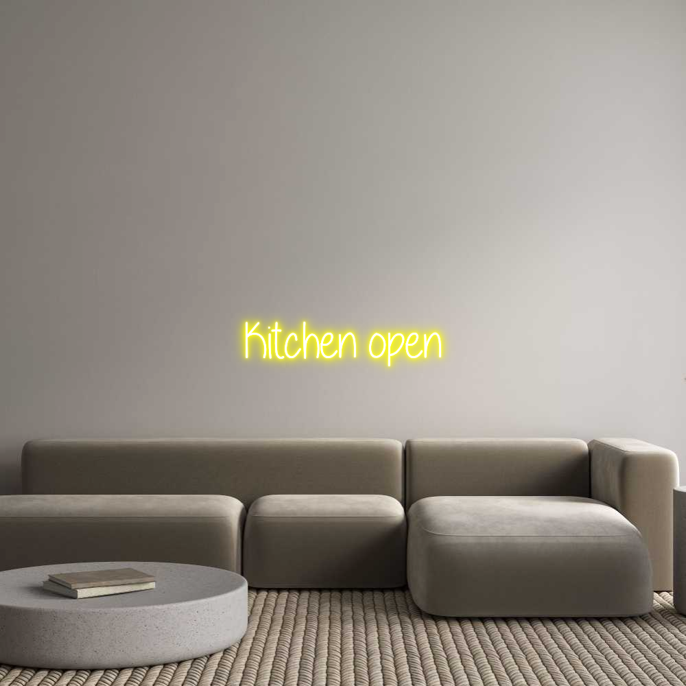 Custom Neon Text - Kitchen open