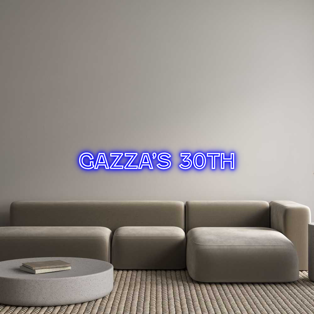 Custom Neon Text - Gazza’s 30th