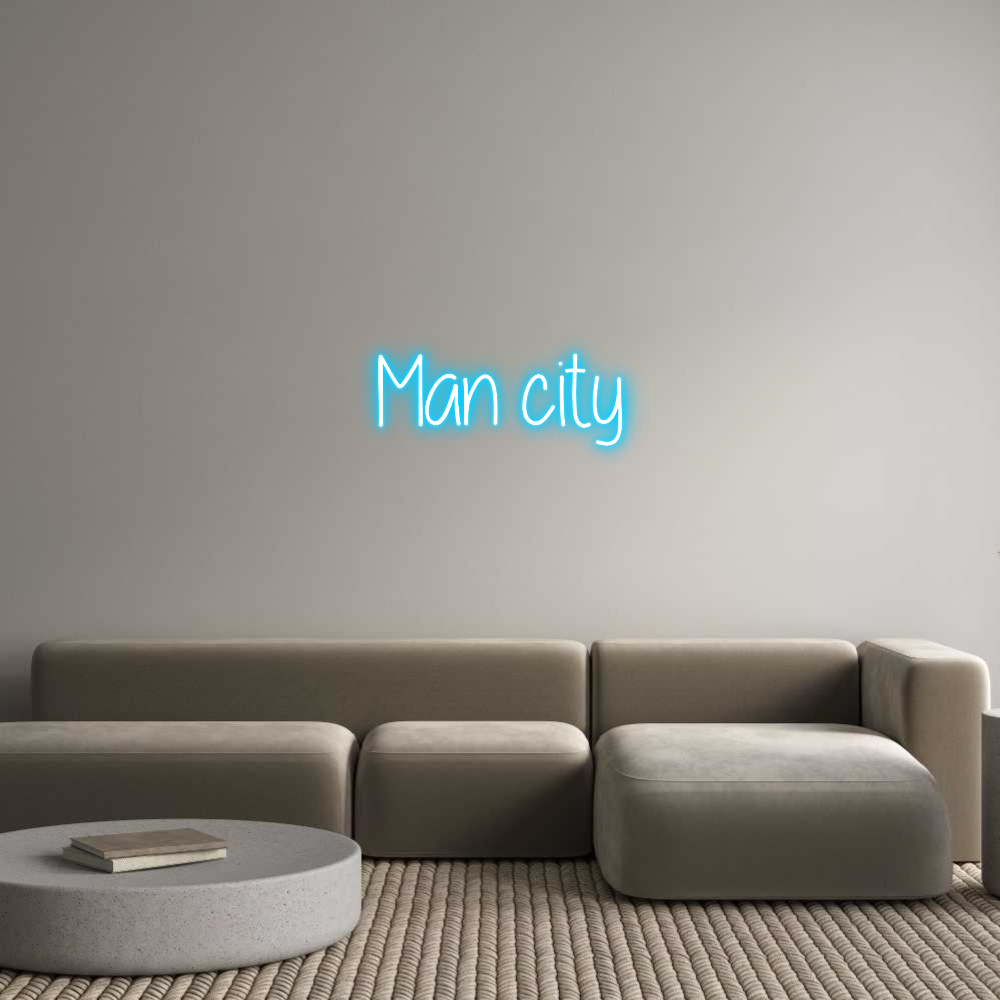 Custom Neon Text - Man city