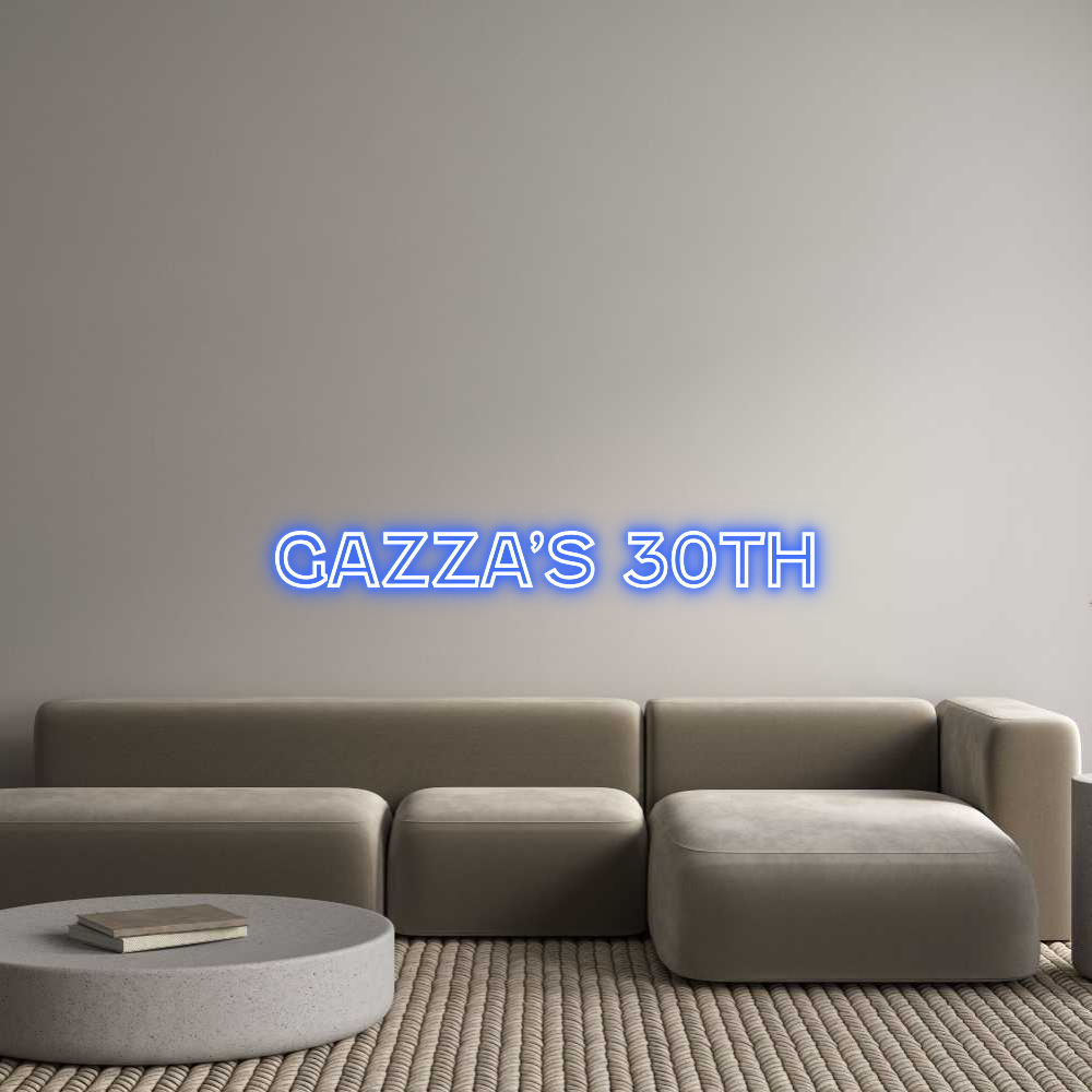 Custom Neon Text - Gazza’s 30th
