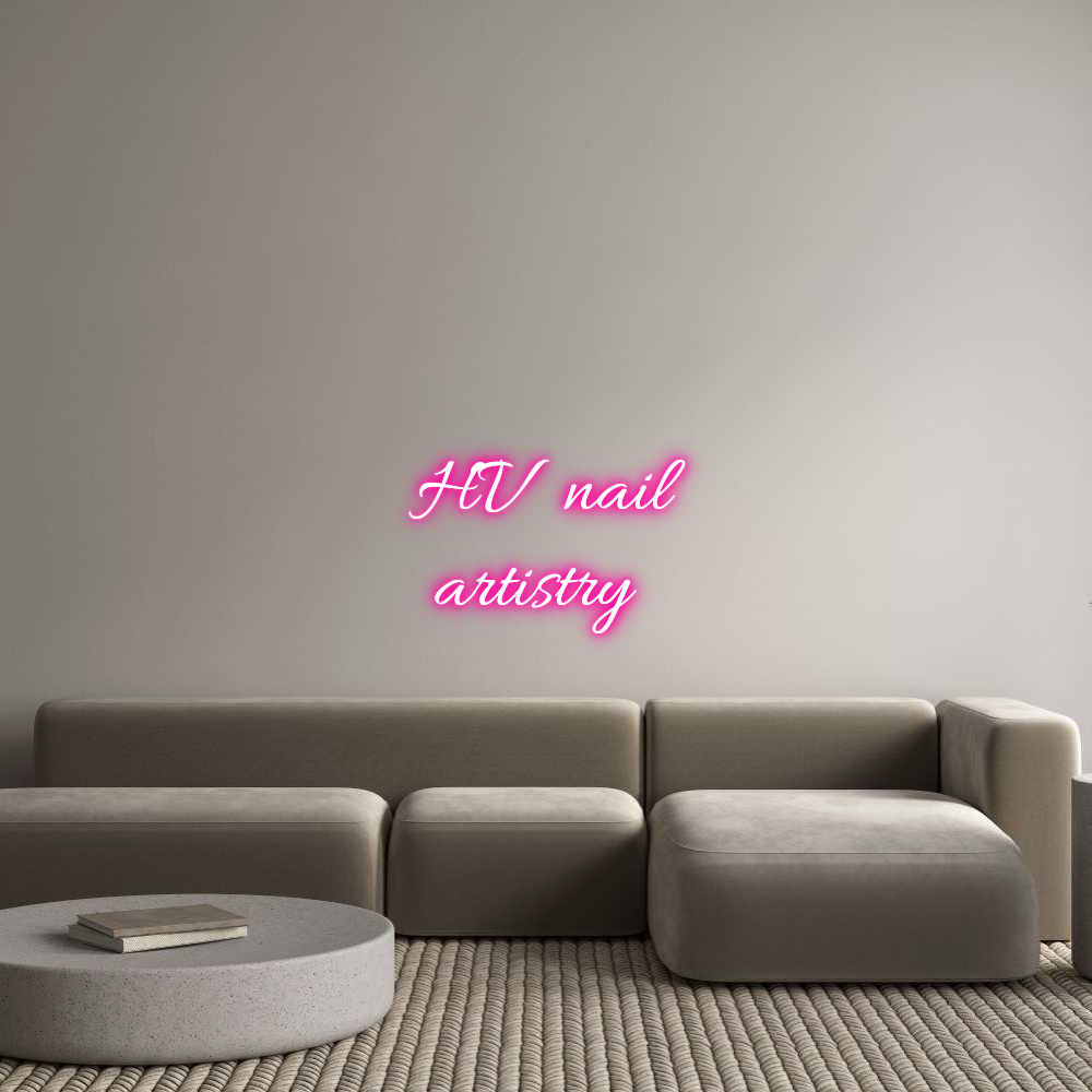 Custom Neon Text - HV nail
 art...