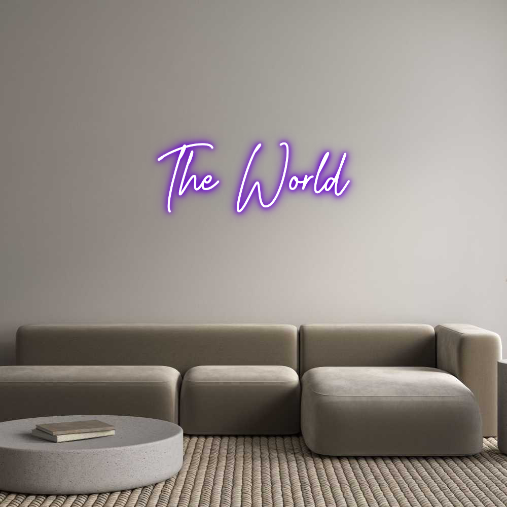 Custom Neon Text - The World