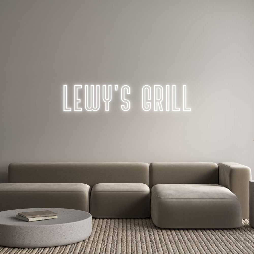 Custom Neon Text - Lewy's  Grill