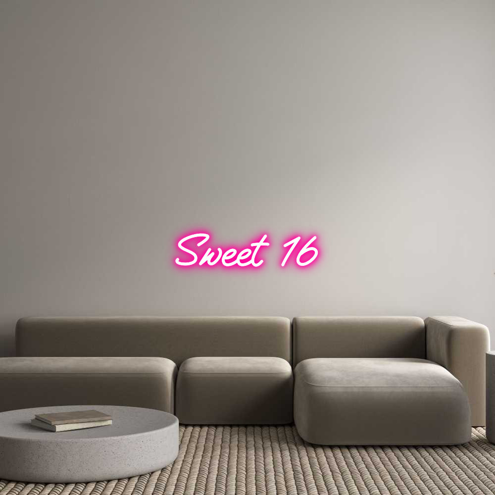 Custom Neon Text - Sweet 16