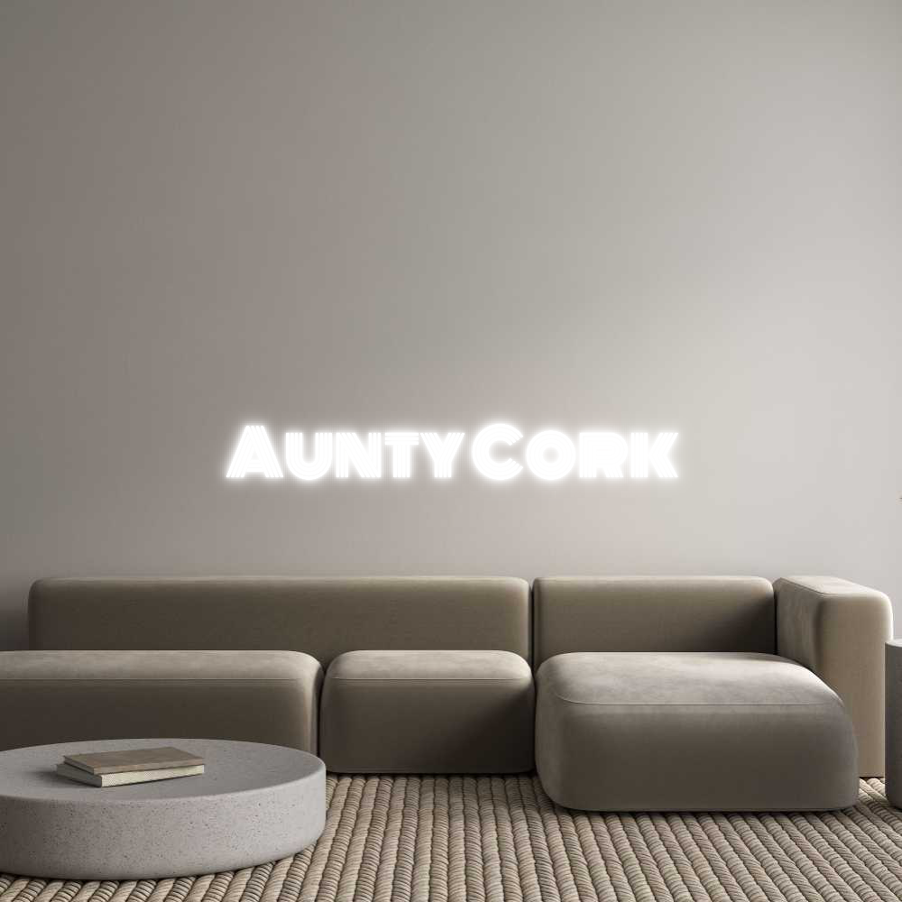 Custom Neon Text - Aunty Cork