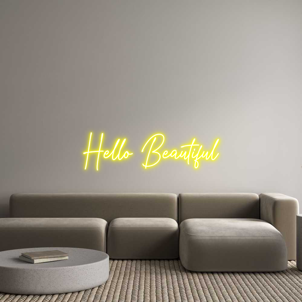 Custom Neon Text - Hello Beautif...